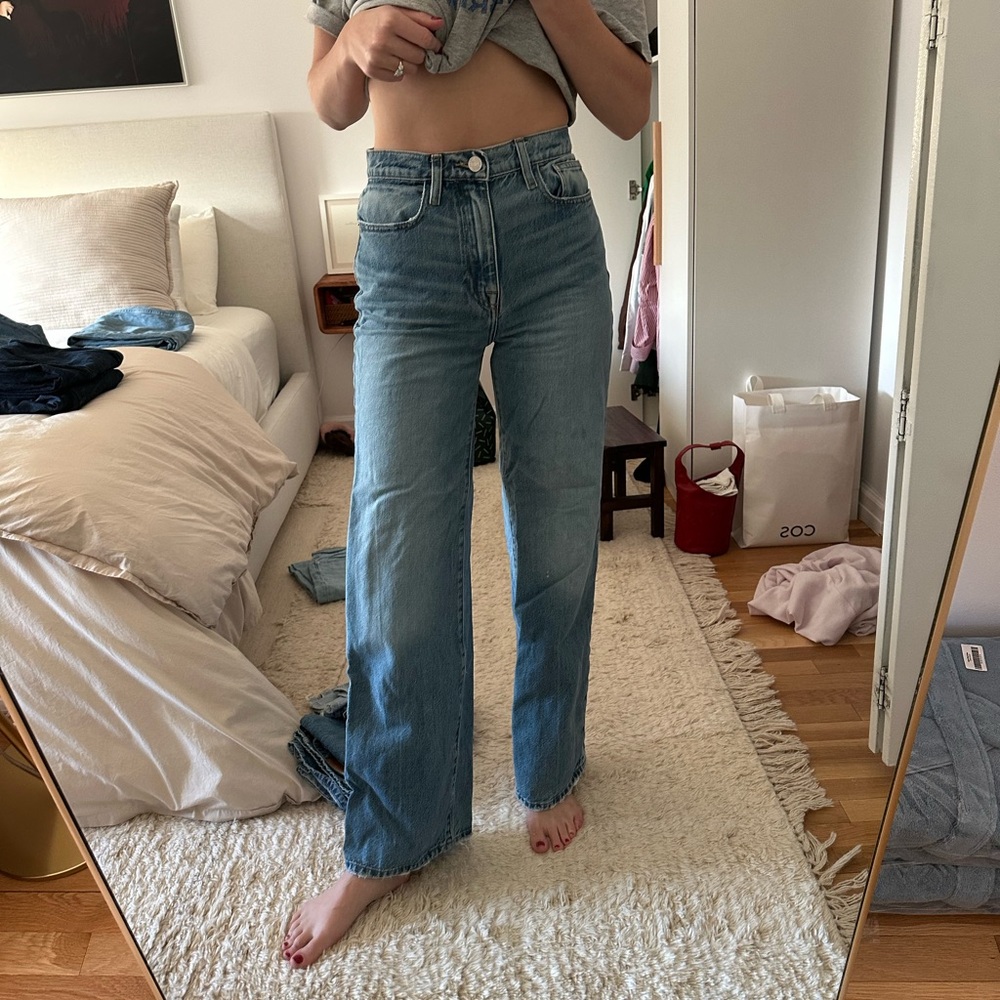 Frame Denim Blue Straight Leg Jeans